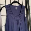 Lands'End  Ruffled Sleeveless Scoop Neck Tank Top Blouse Navy Blue XXS Photo 8