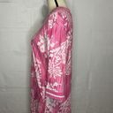 Carole Hochman  Long Dressing Gown Housecoat 1/2 Zip Pink Floral Cotton Sz Small Photo 5