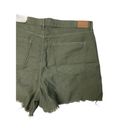 American Eagle New  Highest Rise Mom Shorts Womens 16/33 Green Raw Chewed Hem Photo 5