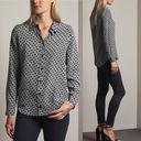 AG Adriano Goldschmied AG Sandra Silk Shirt Starline‎ True Black/ Ivory Size XS Photo 1