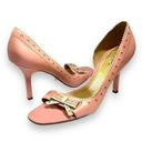 Vintage‎ Y2k BCBG Paris Leather Bow Cut Out Pump Heels 9 Pink Photo 0