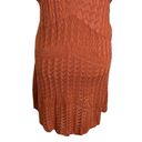 Free People  Slipping Away Mini Dress Ginger Spice V Neck Knit Womens Size L New Photo 4