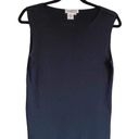 Coldwater Creek  Women's Size L Sleeveless Sweater Tank Black Silk Blend Ribbed Photo 0