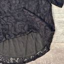 Chris & Carol  Jenny Black Lace Overlay Shirt NEW Womens S Cold Shoulder Blouse Photo 3