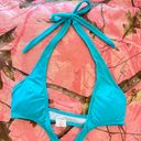 y2k 2000s bright turquoise blue halter wrap bikini top Photo 1