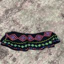 OP  Black Ruffle Tribal Print Bikini Swim Top S Photo 2