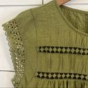 Ro & De  Olive Green Lace Detail Babydoll Blouse. Size Small. Photo 2