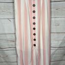 Trixxi  • Midi Dress • Striped • White Pink • Medium • Buttons • Sleeveless Photo 1