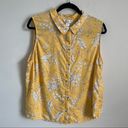 Christopher & Banks  Mustard Yellow and White Sleeveless Button Up Collar Photo 0