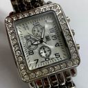 Krass&co NY &  ladies 30mm silver tone rhinestones MOP dial watch sz 7.5” runs Photo 1