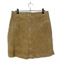 Mango  Camel Brown Leather Retro Mini Skirt M Photo 1