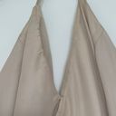 Vera Wang White by  Champagne Maxi Chiffon Halter Dress Photo 9