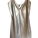 Blanc  Reflective Silver Mini Dress Small Club‎ Rave Taylor Swift Beyoncee Photo 0