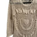 Moda Le  Women's Large Off White Geometric Long Sleeve Swim Cover Up Photo 1