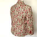 Talbots  Floral Pink Green Jacket Blazer Watercolor Rose 3/4 Sleeves Size 10 Photo 4