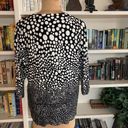 Cyrus  Cardigan Sweater Black Abstract Polka Dot Printed Button Down V-neck Photo 6