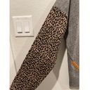 THML Leopard Sleeved Zip Front Grey Sweatshirt Photo 2