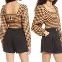 BP  Nordstrom NWT Crop Top Tan Black Jorja
Text Plaid Dreamy Smocked Sz 3X NEW Photo 5