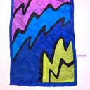 Oscar de la Renta 80s  Studio Colorful Squiggle Silk Scarf Photo 9