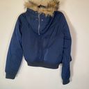 American Eagle  Blue Puffer Jacket with Faux Fur Hood Photo 4