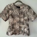 BCBG MAX AZRIA 'Davie' Leopard-Print Short-Sleeve Jacket (Beige Combo) Sz Medium Photo 0