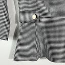 H&M Black & White Houndstooth Belted Detail 3/4 Sleeve Business Casual Blouse XS Photo 1