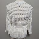 W By Worth  white open weave wrap cardigan size medium Photo 4