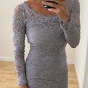 Jump Lavender Lace Long Sleeve Boatneck Bodycon Party Dress Sz 1 Juniors (XS Womens) Photo 8