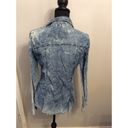 Guess Vintage  Denim button Up Blouse fitted Long Sleeve Medium M Blue Photo 2