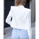 Generation Love  Women's Clara Cropped Blazer XLARGE White Office Modern Nautical Photo 2