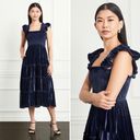 Hill House  The Ellie Nap Dress In Navy Velvet Size XS Photo 9