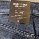 Simply Vera, Vera Wang NWT! Simply Vera Wang High Waisted Roll Cuff Bermuda Denim Shorts Size 12 Photo 4