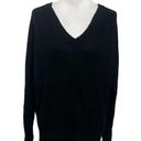 360 Cashmere  Classic V Neck Pullover Sweater Merino Wool Cashmere Black Size M Photo 0