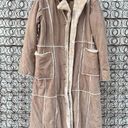 Big Chill Faux Shearling Leather Patchwork Penny Lane Full Length Trench Coat Size L Photo 0