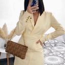 ZARA Lapel Collar Blazer Cream Dress Photo 0