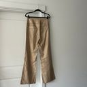 Cache beige gold metallic wide leg high rise vintage linen cotton blend pants Photo 2