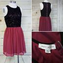 Socialite  Black Maroon Sequins Flare Dress Medium Photo 1