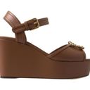 Dolce & Gabbana  Brown Leather AMORE Wedges Sandals Shoes US 6.5 Photo 5