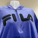 FILA Velour Quarter Zip Hooded Pullover Photo 3