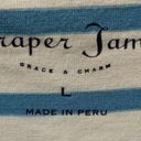 Draper James  Womens Blue White Striped Scoop Neck Tank Top Stretch Size Large Photo 3