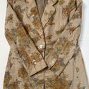 Jennifer Moore VTG  Taupe Floral Watercolor Print  Linen Jacket Blazer Sz… Photo 5