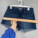 The Loft  Shorts Womens 27/4 Blue Denim Jean Frayed Hem 4" Inseam Dark Wash Summer Photo 4