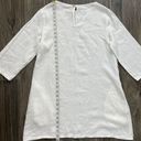 Bryn Walker White Quarter Sleeve Linen Tunic Top With Pockets Size XS Lagenlook Photo 5