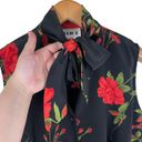 Studio I Vintage 90s  Women’s Size 18W Rose Print Black Floral Button Front Dress Photo 2