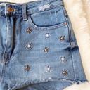 Denim & Co  Floral Bejeweled Jean Shorts Photo 4