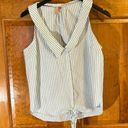 Pilcro  by Anthropologie Women’s Stripe Sleeveless Button up W/Tie Front Med-EUC Photo 0