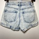 PacSun  Mom Short 100% Cotton High Waisted Thick Hem Acid Wash Denim Blue 23" Photo 6