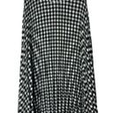 Rachel Zoe  Black & White Gingham Plaid Pleated Midi Skirt 6 Photo 2