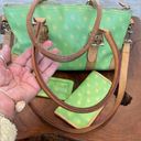 Dooney & Bourke VTG  Y2K Green Domed  Satchel Monogram Handbag/ID/Glasses Case Photo 4