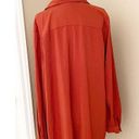 Susan Graver Long Sleeve Burnt Orange Oversized Button Down Top Size Medium Photo 1